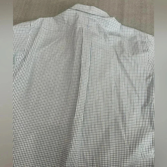 [17]LL Bean Blue Mini Check Oxford  Wrinkle Resistant Dress Shirt - Picture 7 of 10